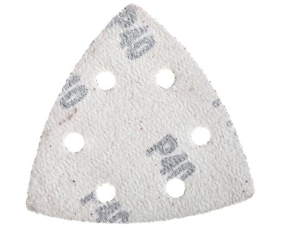Треугольник абразивный на ворсовой подложке под липучку (5 шт; 93 мм; P40; 6 отв) MATRIX 73857 – изображение 4