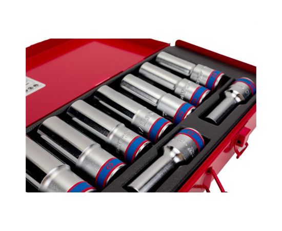 Набор глубоких двенадцатигранных торцевых головок 1/2"", 10-32мм, 15шт KING TONY 4215MR – изображение 5