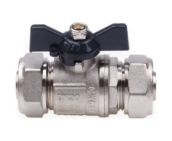 Шаровой кран для МП труб AQUALINK 16x16 B бабочка 872 – изображение 5
