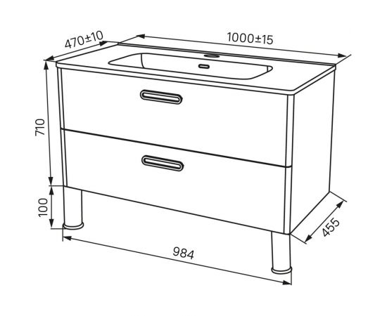 Напольная тумба с умывальником IDDIS Brick белая, 100 см BRI10WFi95K – изображение 7