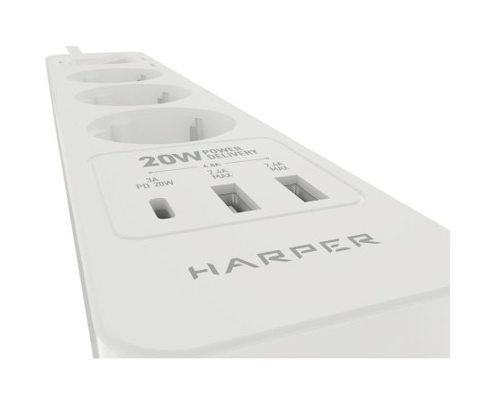 Сетевой фильтр Harper удлинитель UCH-440 White PD3.0 H00003204 – изображение 7