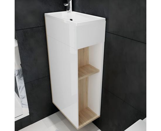 Тумба с раковиной 1Marka Laura 40Н 1д. Дуб Сонома L У85930 – изображение 8