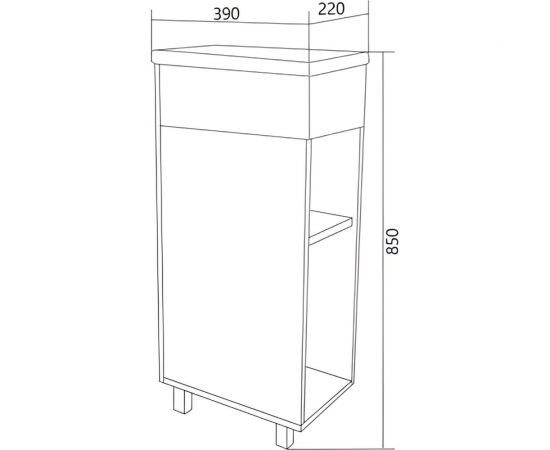Тумба с раковиной 1Marka Laura 40Н 1д. Дуб Сонома L У85930 – изображение 9