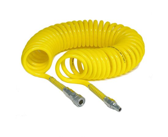 Шланг спиральный с быстроразъемным соединением (8х5 мм; 10 м) CDC Pneumatics UC 0850-10C YELLOW 