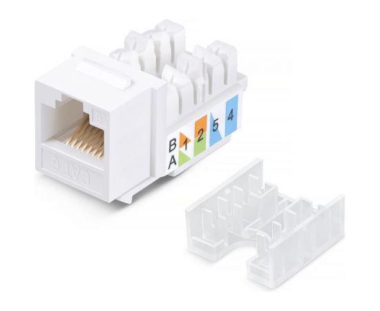 Вставка Keystone Cabeus Jack RJ-45, категория 6, заделка тип 110, белая, со стяжкой KJ-RJ45-Cat.6-90-SW 