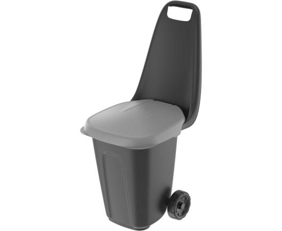 Садовая тележка с зажимом для пакета и крышкой Протэкт 38 л, 58х40х95 см, черная ТС-58/40/95 