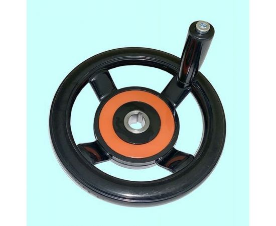 Маховик TLX 200x20x49x6мм DxdxHxb с 4-мя спицами, бакелит с ручкой 70266 