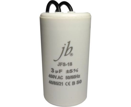 Пусковой конденсатор JB Capacitors 3 мкф, 450 В, 35x65, jfs-18 (гибкие выводы), JFS18A6305J000000B-77 