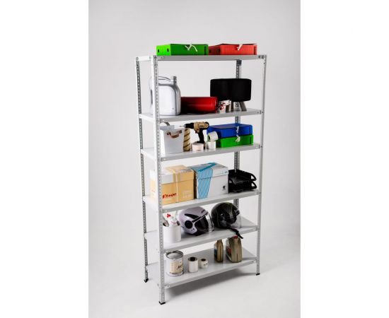 Стеллаж ООО ФУРАМА СТФ 2500x1100x300 мм, 6 полок, серый СТФ251130-6 