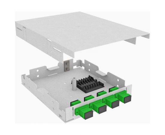 Оптический кросс TopLAN настенный, одномодовый укомплектованный КРНМ-Top-04SC/A-OS2-GY 