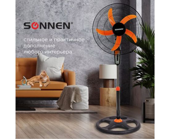 Напольный вентилятор SONNEN 3 режима, TF-50W-45-А304, d=45 см, 50Вт, черный, 454789 – изображение 13