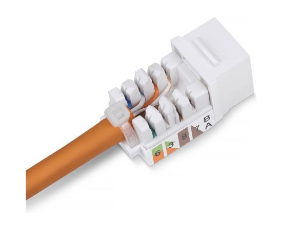 Вставка Keystone Cabeus Jack RJ-45, категория 6, заделка тип 110, белая, со стяжкой KJ-RJ45-Cat.6-90-SW – изображение 2
