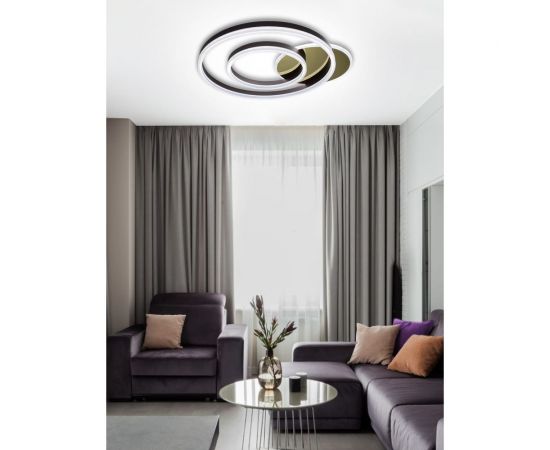 Потолочная светодиодная диммируемая люстра RITTER ECLIPSE пульт ДУ 3 режима 96Вт 2700К+6400К / 4200К / 6400К+2700К 52087 4 – изображение 2