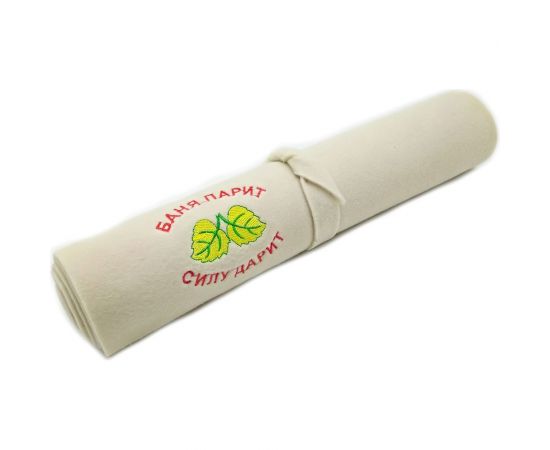 Подстилка ковёр Бацькина Баня Скрутка для бани с вышивкой в ассортименте, белый, 145x50 см 11102 – изображение 2