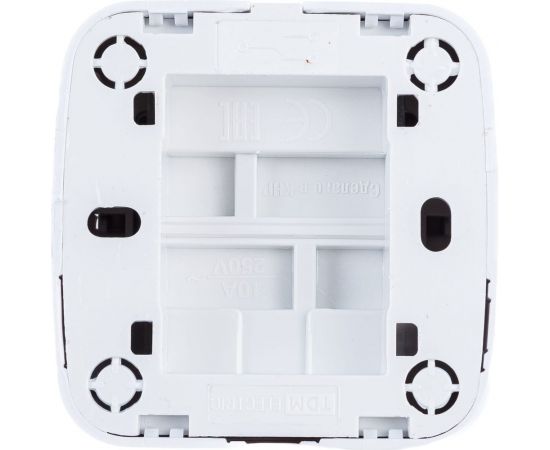 1-клавишный переключатель на 2 направления TDM открытой установки с подсветкой IP20 10А, белый Дача SQ1824-0006 – изображение 2