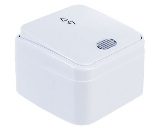 1-клавишный переключатель на 2 направления TDM открытой установки с подсветкой IP20 10А, белый Дача SQ1824-0006 – изображение 3