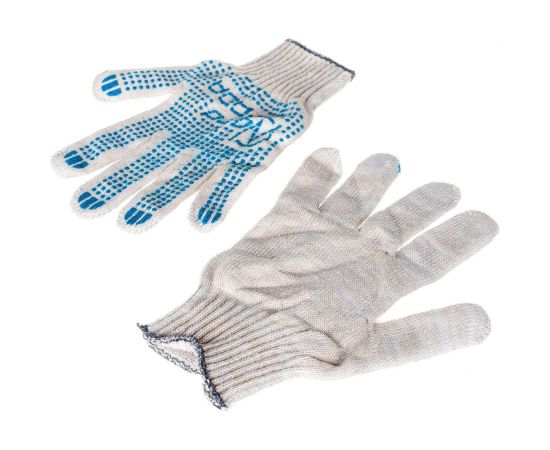 Перчатки Nord-Yada 10 класс вязки, 6 нитей, х/б с ПВХ, белые 903098 – изображение 3