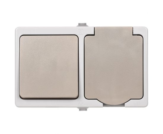 Комбинированный горизонтальный блок TDM выключатель+ розетка Вуокса SQ1803-0010 – изображение 4