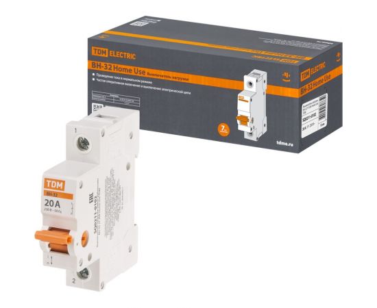 Выключатель нагрузки TDM (мини-рубильник) ВН-32 1P 20A Home Use SQ0211-0102 – изображение 6