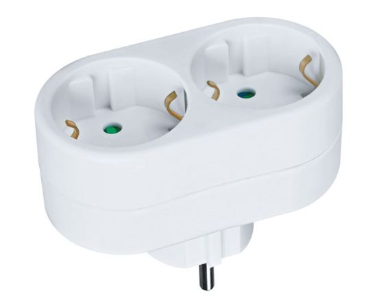 Разветвитель Navigator NAD-L-2E-C-WH, с заземлением, 2 гнезда 94670 