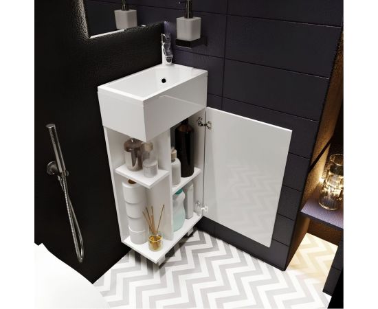 Тумба с раковиной 1Marka Laura 40Н 1д. белый глянец R У85928 