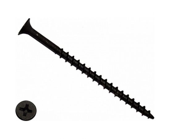 Саморез КРЕП-КОМП черный, по дереву, 4,8х110, 10 шт. чд110мф 