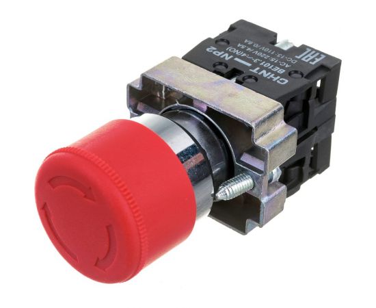 Кнопка управления CHINT "Грибок" d30мм (2) NP2-BS445 без подсветки красн. 1НЗ +1НО IP40 573835 