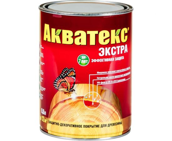 Защитно-декоративное покрытие для древесины Акватекс Экстра ваниль 0.8 л 135092 