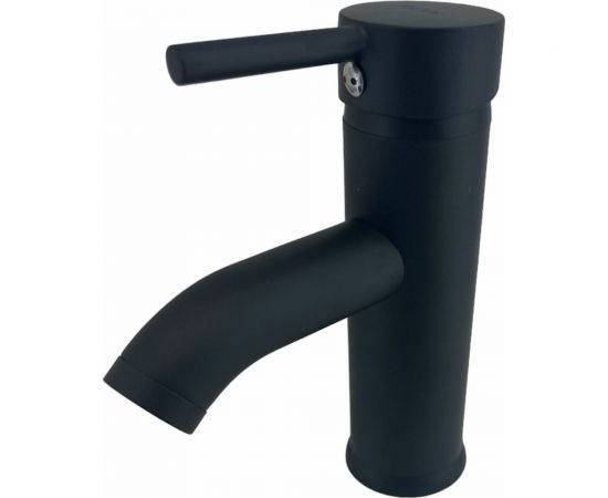 Смеситель для раковины OUTE черный матовый, однорычажное управление, фиксированный излив. Монтаж на одно отверстие, на гайке. Гибкая подводка T721H – изображение 2