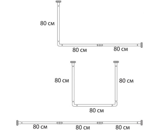 Карниз для ванной угловой универсальный (хром) Delphinium 104019 – изображение 2