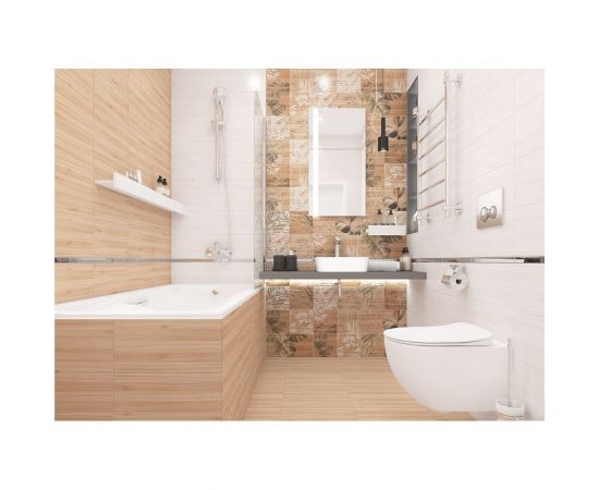 Настенная керамическая плитка LAPARET Organic (коричневый; узор; 20x40 см; 15 шт.) х9999278238 – изображение 2