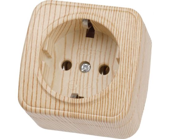 Розетка TDM 2П+З открытой установки IP20 16А, сосна ""Дача"" Народная SQ1824-0038 – изображение 2