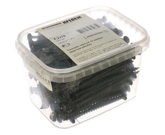 Саморез Качественный Крепеж 4,2х76 потай, крупная резьба, оксид 220 шт 0500377 КЧ – изображение 2