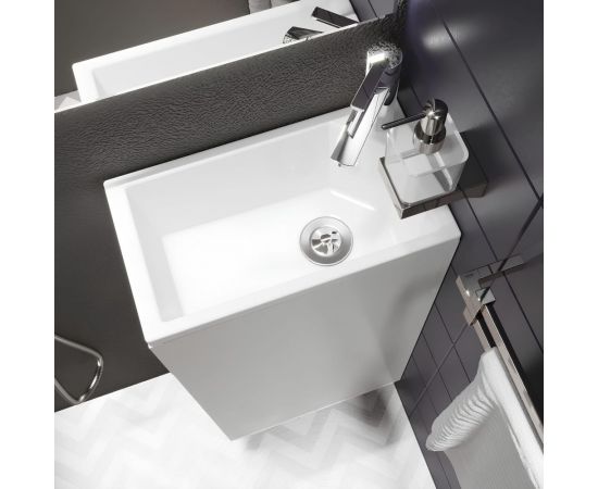 Тумба с раковиной 1Marka Laura 40Н 1д. белый глянец R У85928 – изображение 3