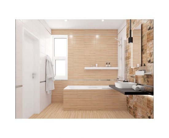 Настенная керамическая плитка LAPARET Organic (коричневый; узор; 20x40 см; 15 шт.) х9999278238 – изображение 3