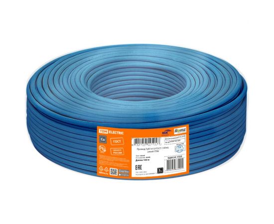 Провод TDM ПуВ 1x1,0 ГОСТ (100м), синий SQ0124-1322 – изображение 3