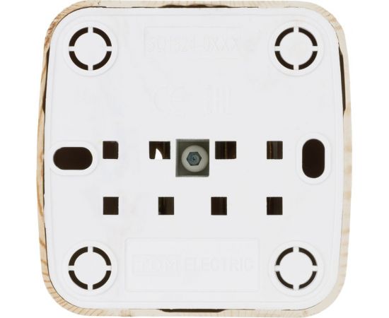 Розетка TDM 2П+З открытой установки IP20 16А, сосна ""Дача"" Народная SQ1824-0038 – изображение 4