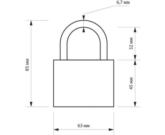 Навесной замок ТУНДРА ZN1063 63 мм 4594966 – изображение 4