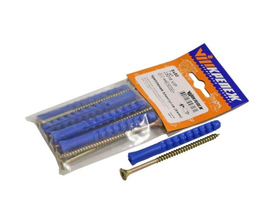 Набор крепления плинтусов VIPкрепеж 8/80 дюбель ежик 7шт/7шт 23016 VIP – изображение 4