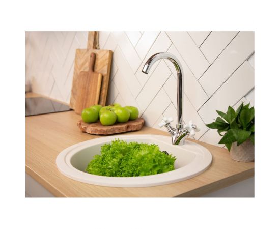 Смеситель для раковины RAIN Венера высокий, керамические кран-буксы 1/2 561-286 – изображение 5