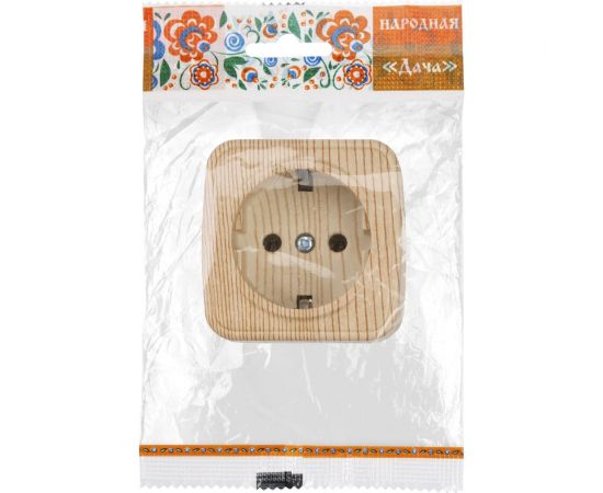 Розетка TDM 2П+З открытой установки IP20 16А, сосна ""Дача"" Народная SQ1824-0038 – изображение 6