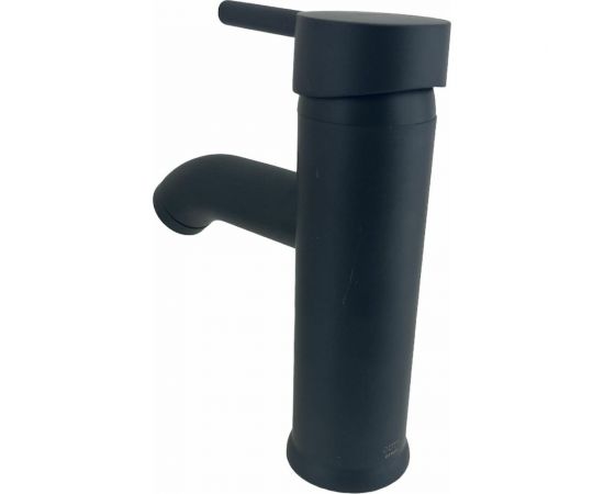 Смеситель для раковины OUTE черный матовый, однорычажное управление, фиксированный излив. Монтаж на одно отверстие, на гайке. Гибкая подводка T721H – изображение 6