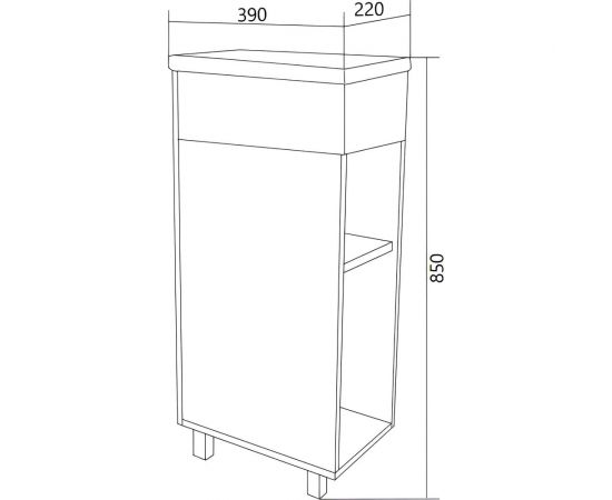Тумба с раковиной 1Marka Laura 40Н 1д. белый глянец R У85928 – изображение 8