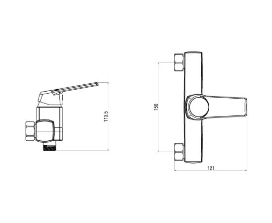 Полимерный смеситель для душа, хром OneLife P02-200cr – изображение 10