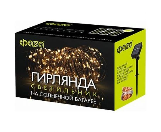 Солнечный светильник ФАZА SLR-G03-100Y нить, желт. 100 LED 5033320 