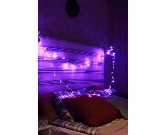 Светодиодная гирлянда КОСМОС 50 светодиодов, фиолетовый, 6.5м, 8 режимов KOC_GIR50LED_V 