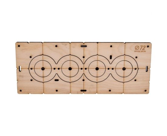 Шаблон для сверления подрозетников на 4 отверстия, 72 мм, толщина 8 мм, расстояние 71 мм РОТОР 4Shablon-v3-72 