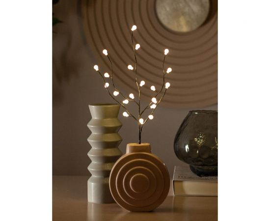 Гирлянда-искуственная ветвь КОСМОС 45см черный шар светящ 20LED, KOC_INT-B123 