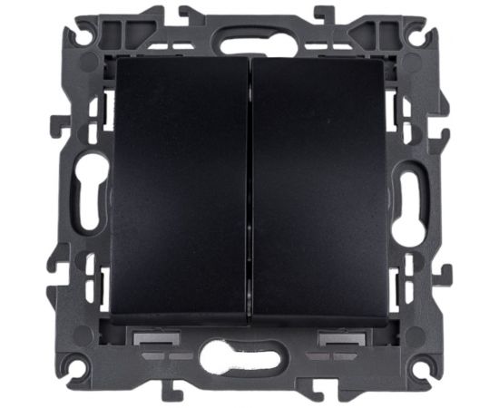 Двойной выключатель ЭРА 14-1104-05 10АХ-250В, IP20, Elegance, антрацит Б0034234 