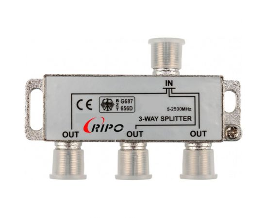 Сплиттер (делитель) Ripo tv на 3 направления под f разъемы 5-2500 mhz 005-400084 